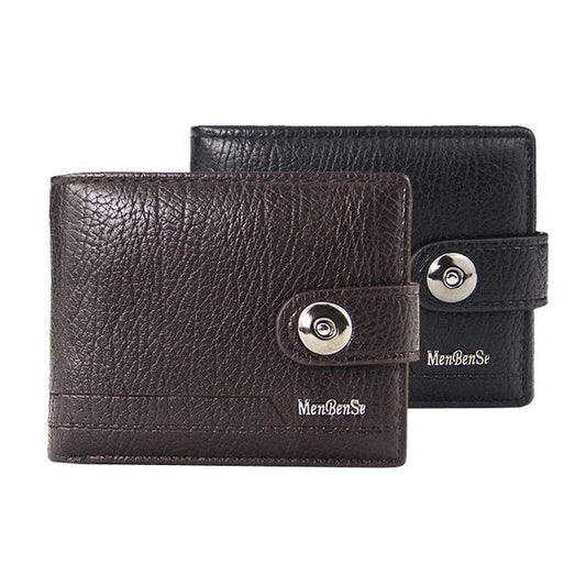 Retro Woven Pattern Leather Wallet